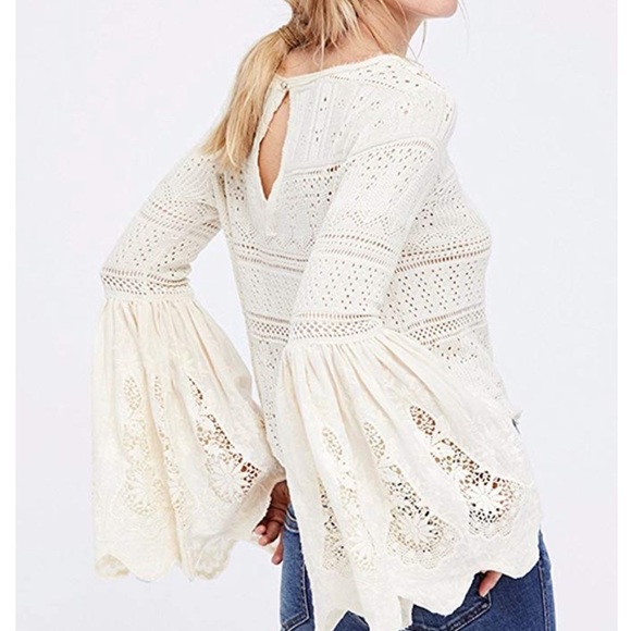 NWT Free People Once Upon a Time Lace Sweater S - Picture 7 of 8